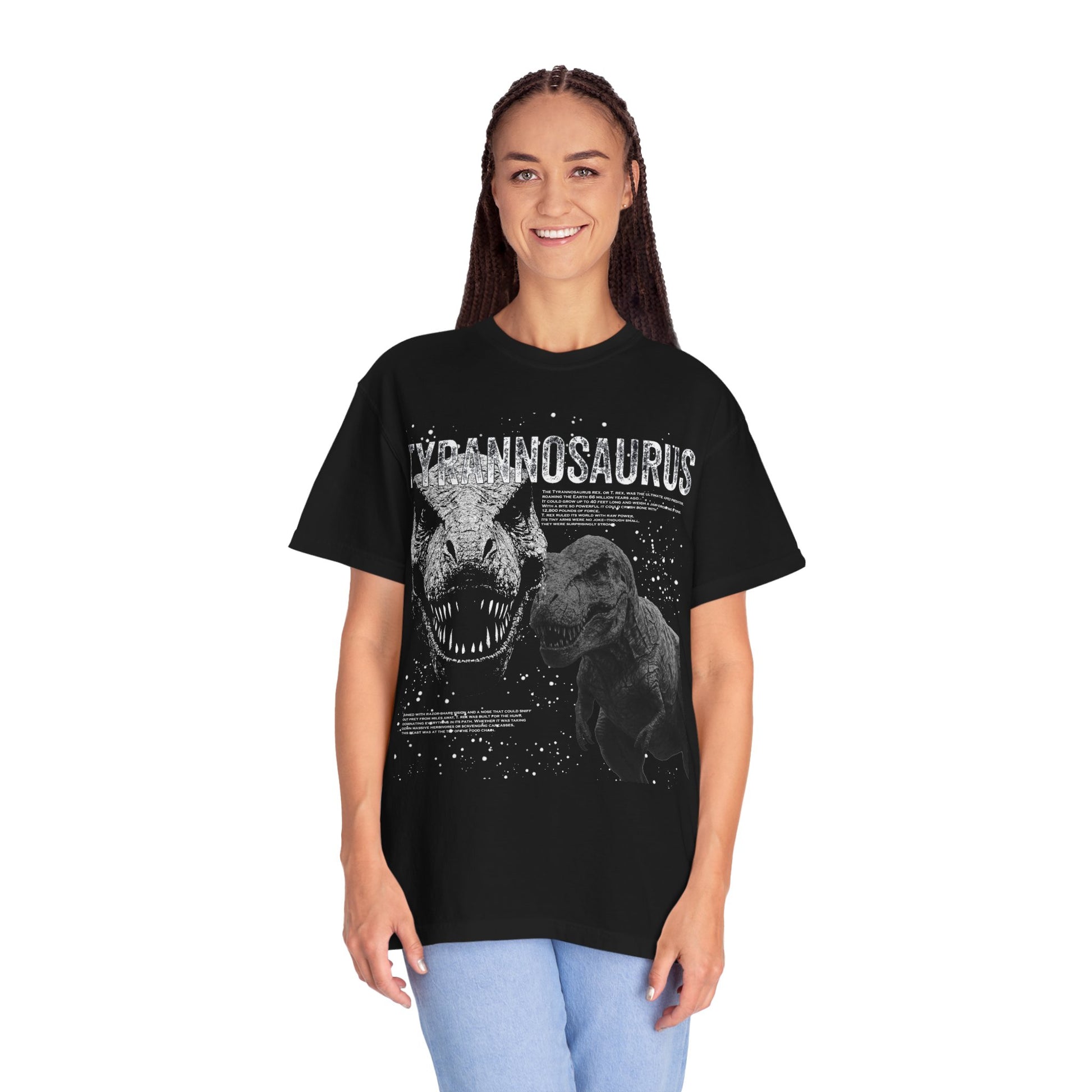Dinosaur Graphic T-Shirt - Tyrannosaurus Tee, Unisex, Casual Wear, Gift for Dino Lovers, Unique Designs, Everyday Fashion