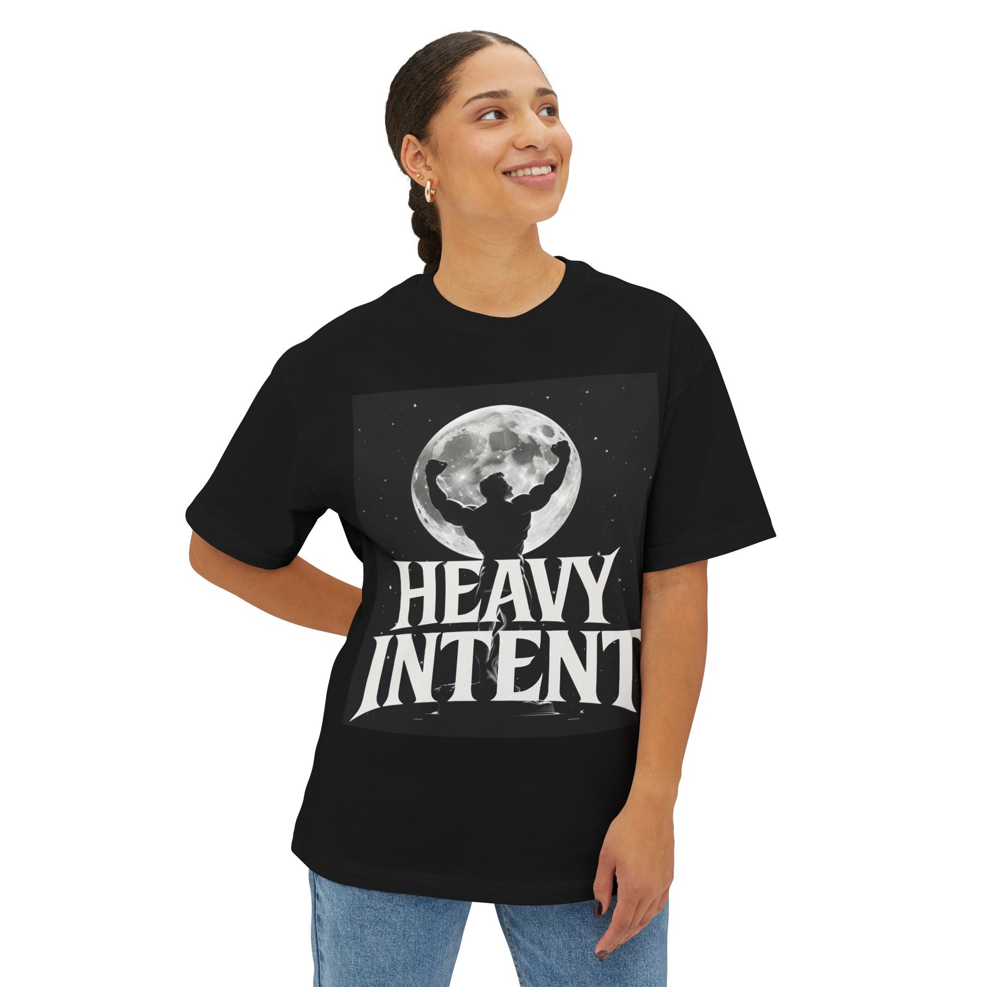Heavy Intent Unisex Oversized Boxy Tee, Graphic Tee, Moon Design Shirt, [...]
